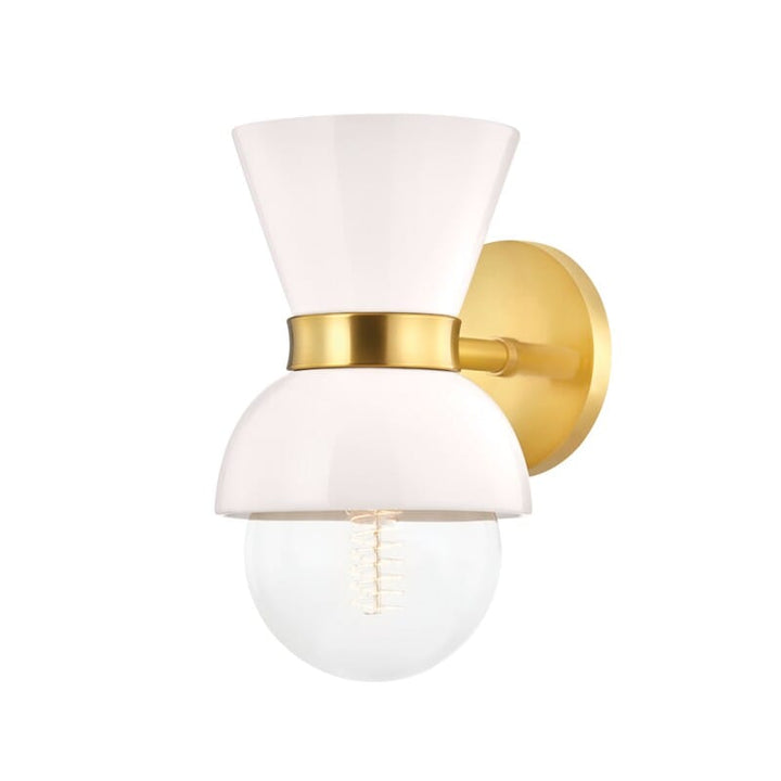 Hudson Valley Lighting Hudson Valley Lighting Mitzi Gillian 1 Light Wall Sconce - Available in 2 Colors Aged Brass/Ceramic Gloss Cream H469101-AGB/CCR