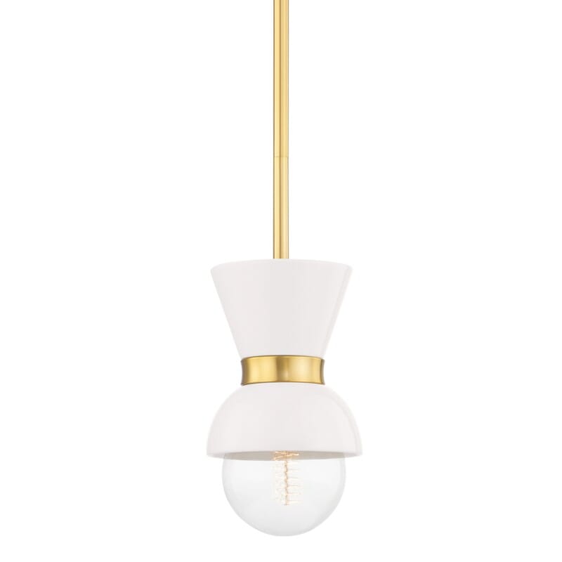 Hudson Valley Lighting Hudson Valley Lighting Mitzi Gillian 1 Light Pendant - Available in 2 Colors Aged Brass/Ceramic Gloss Cream H469701-AGB/CCR