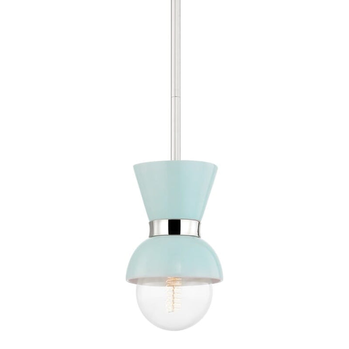 Hudson Valley Lighting Hudson Valley Lighting Mitzi Gillian 1 Light Pendant - Available in 2 Colors Polished Nickel/Ceramic Gloss Robins Egg Blue H469701-PN/CRB