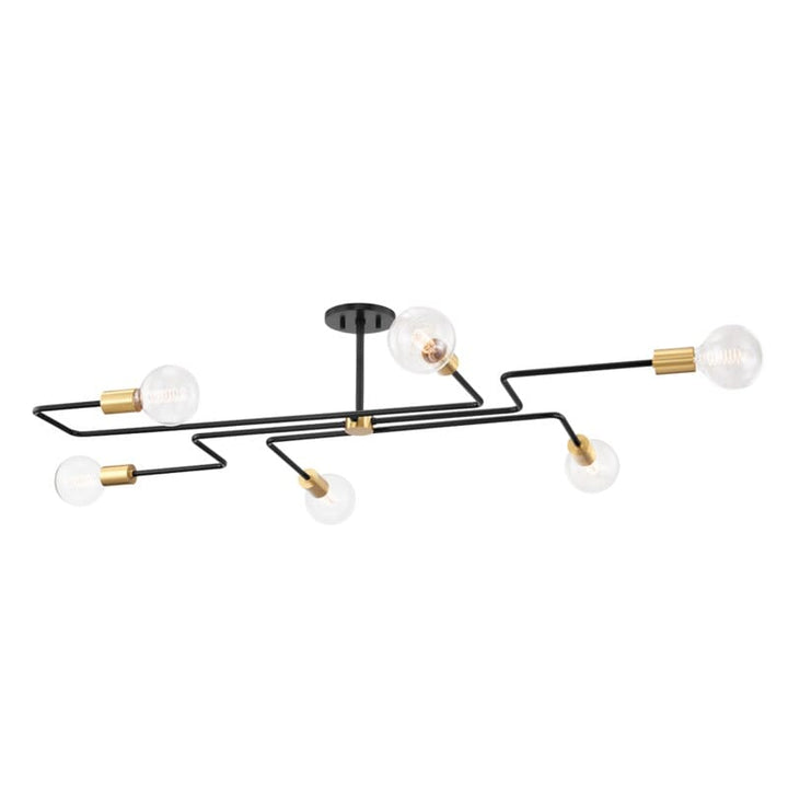 Hudson Valley Lighting Hudson Valley Lighting Mitzi Jena 6 Light Semi Flush Mount - Available in 2 Colors Aged Brass/Textured Black / Large H488606L-AGB/TBK