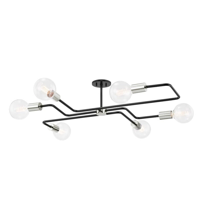 Hudson Valley Lighting Hudson Valley Lighting Mitzi Jena 6 Light Semi Flush Mount - Available in 2 Colors Polished Nickel/Textured Black / Small H488606S-PN/TBK