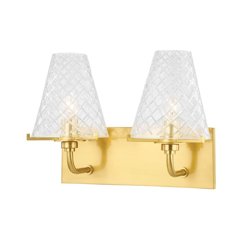 Hudson Valley Lighting Hudson Valley Lighting Mitzi Irene 2 Light Bath Bracket - Available in 2 Colors Aged Brass H495302-AGB