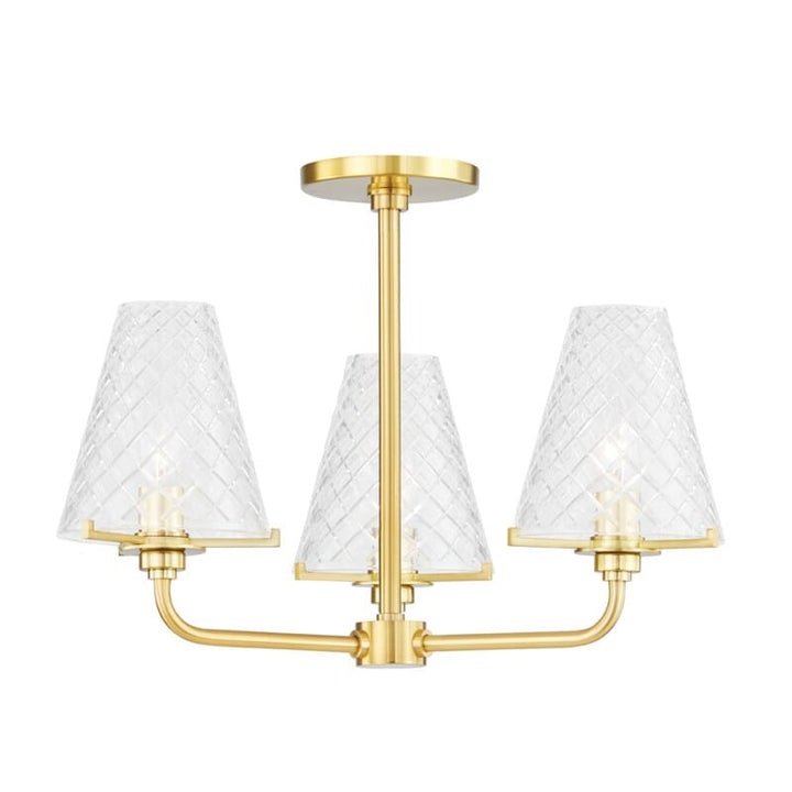 Hudson Valley Lighting Hudson Valley Lighting Mitzi Irene 3 Light Semi Flush - Available in 2 Colors Aged Brass H495603-AGB