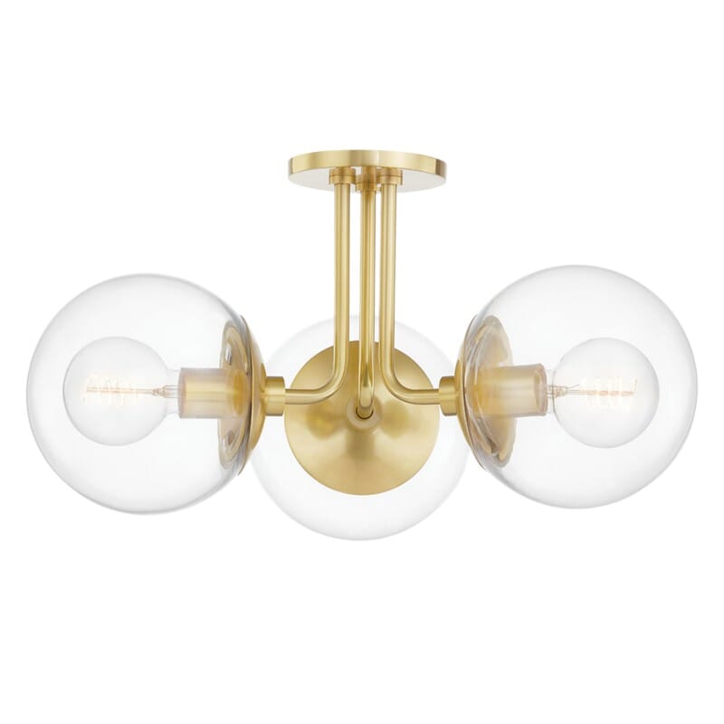 Hudson Valley Lighting Hudson Valley Lighting Mitzi Meadow 3 Light Semi Flush - Available in 3 Colors Aged Brass H503603-AGB