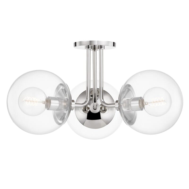 Hudson Valley Lighting Hudson Valley Lighting Mitzi Meadow 3 Light Semi Flush - Available in 3 Colors Polished Nickel H503603-PN