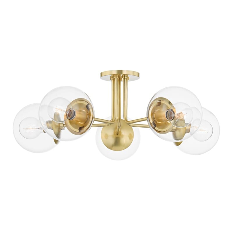Hudson Valley Lighting Hudson Valley Lighting Mitzi Meadow 5 Light Semi Flush - Available in 3 Colors Aged Brass H503605-AGB