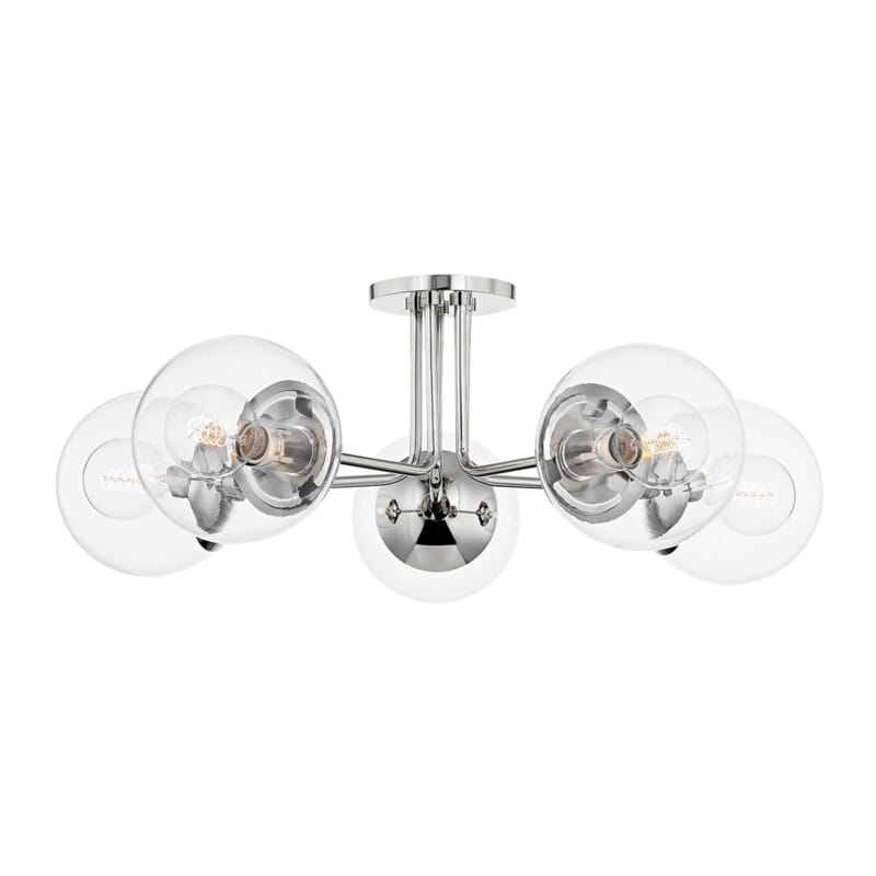 Hudson Valley Lighting Hudson Valley Lighting Mitzi Meadow 5 Light Semi Flush - Available in 3 Colors Polished Nickel H503605-PN