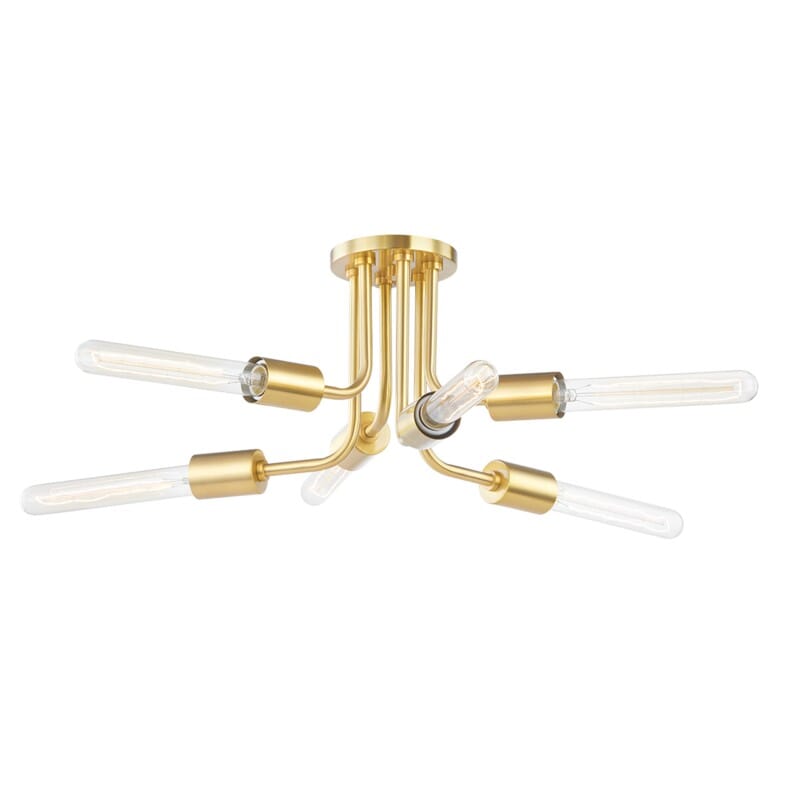Hudson Valley Lighting Hudson Valley Lighting Mitzi Donny 6 Light Semi Flush - Available in 2 Colors Aged Brass H510606-AGB