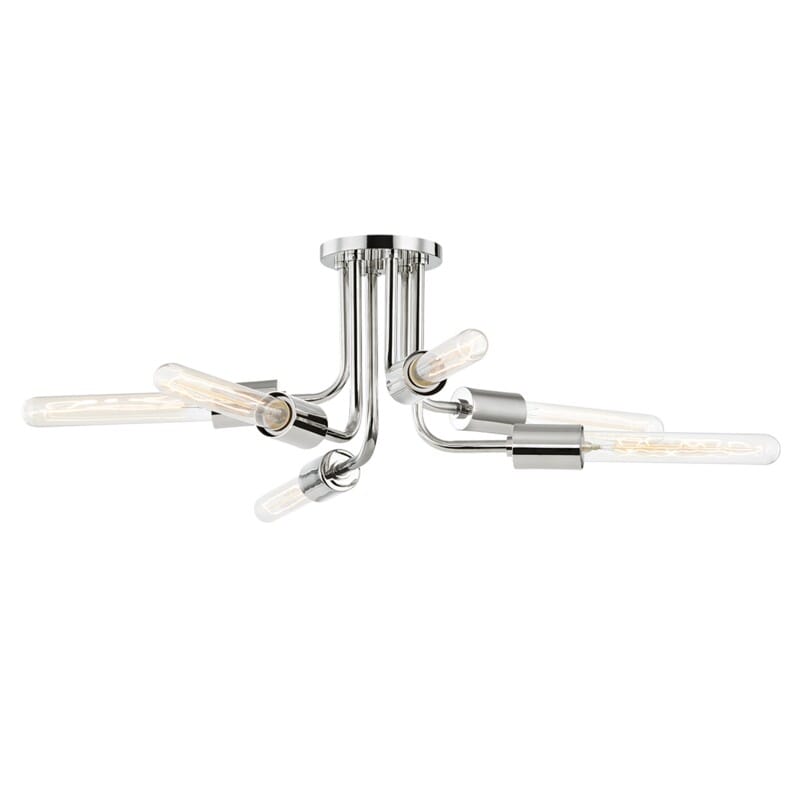 Hudson Valley Lighting Hudson Valley Lighting Mitzi Donny 6 Light Semi Flush - Available in 2 Colors Polished Nickel H510606-PN