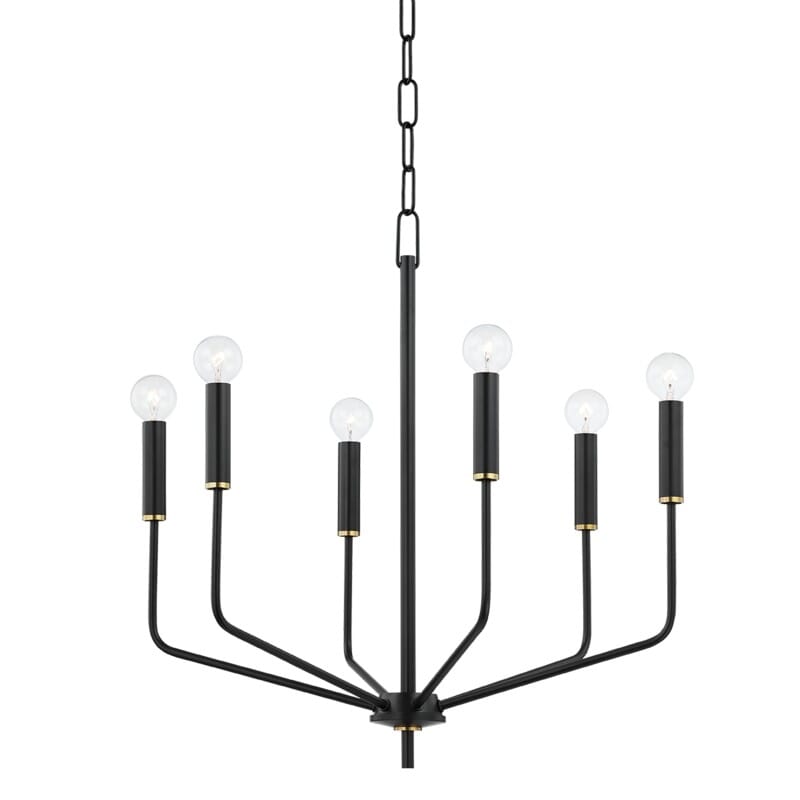 Hudson Valley Lighting Hudson Valley Lighting Mitzi Bailey 6 Light Chandelier - Available in 3 Colors Aged Brass/Soft Black H516806-AGB/SBK