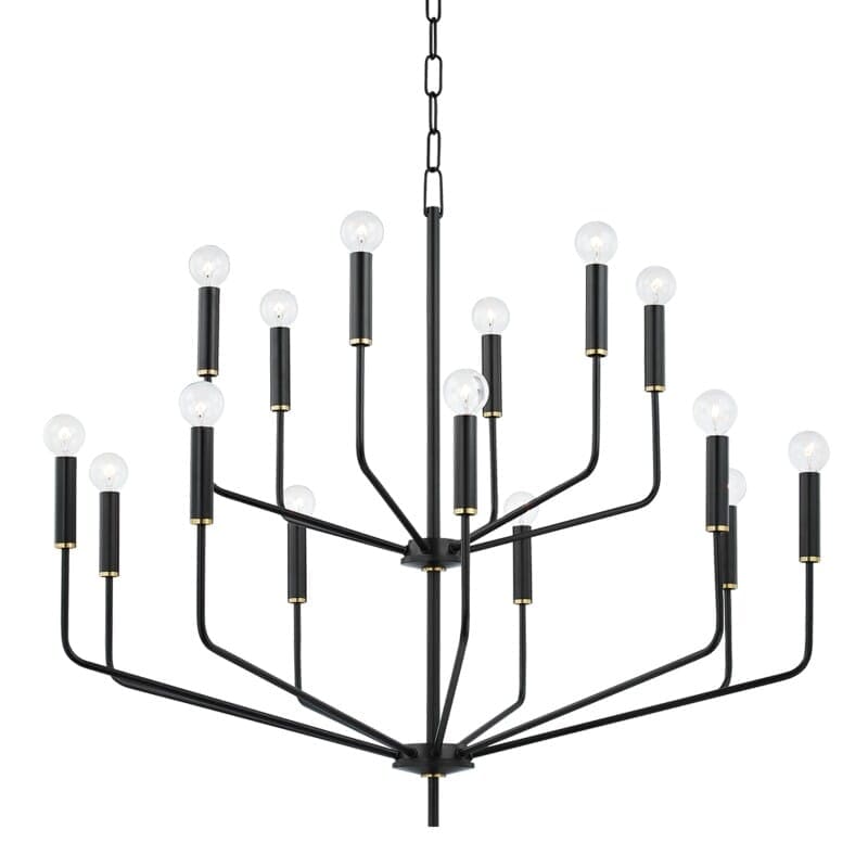 Hudson Valley Lighting Hudson Valley Lighting Mitzi Bailey 15 Light Chandelier - Available in 3 Colors Aged Brass/Soft Black H516815-AGB/SBK