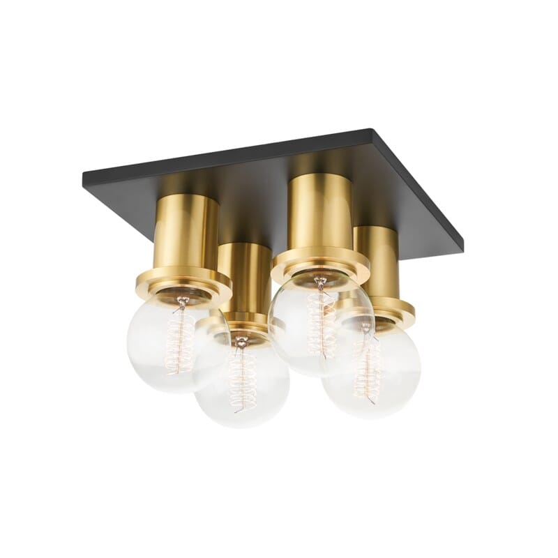 Hudson Valley Lighting Hudson Valley Lighting Mitzi Brandi 4 Light Flush Mount - Available in 2 Colors Aged Brass/Soft Black H526504-AGB/SBK