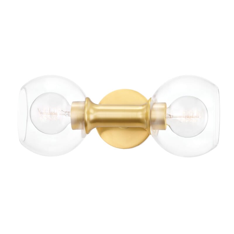 Hudson Valley Lighting Hudson Valley Lighting Mitzi Leslie 2 Light Bath Bracket - Available in 2 Colors Aged Brass H543302-AGB