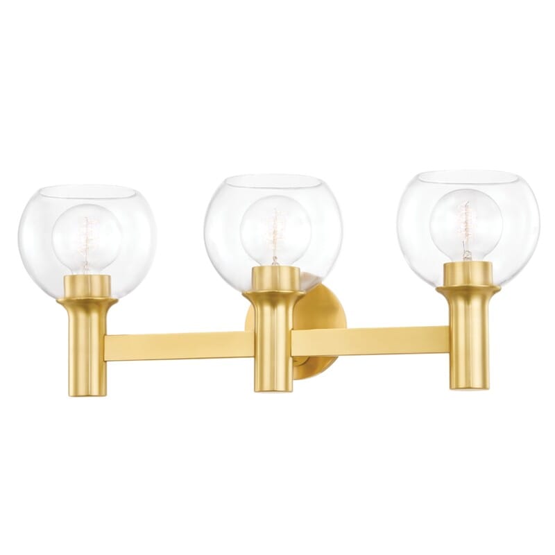 Hudson Valley Lighting Hudson Valley Lighting Mitzi Leslie 3 Light Bath Bracket - Available in 2 Colors Aged Brass H543303-AGB