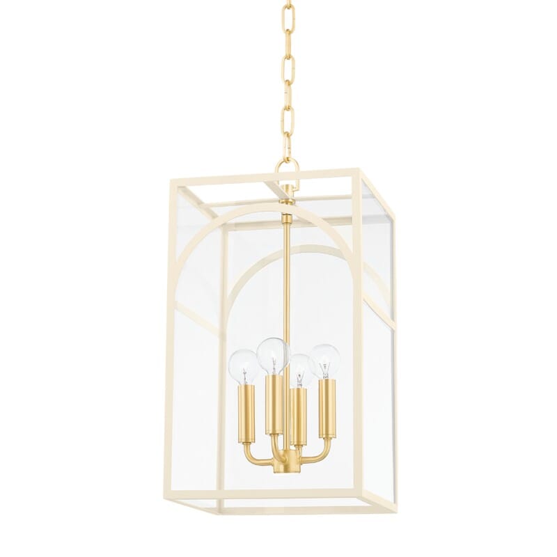 Hudson Valley Lighting Hudson Valley Lighting Mitzi Addison 4 Light Pendant - Available in 2 Colors Textured Cream / Small H642704S-AGB/TCR