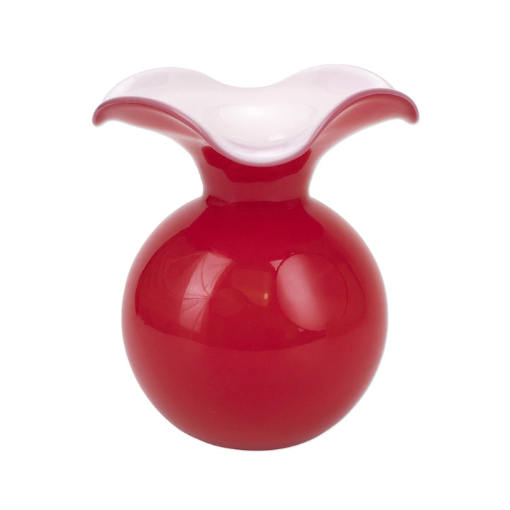 Vietri Vietri Hibiscus Glass Medium Fluted Vase - Available in 6 Colors Red HBS-8582R