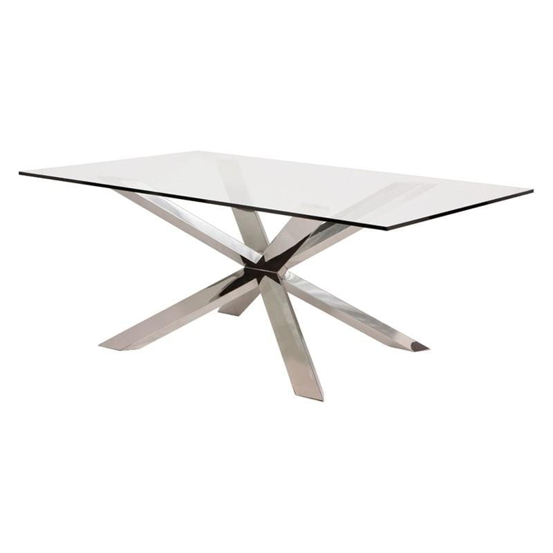 Nuevo Nuevo Couture Dining Table - Glass Silver / 78.8' HGTB225