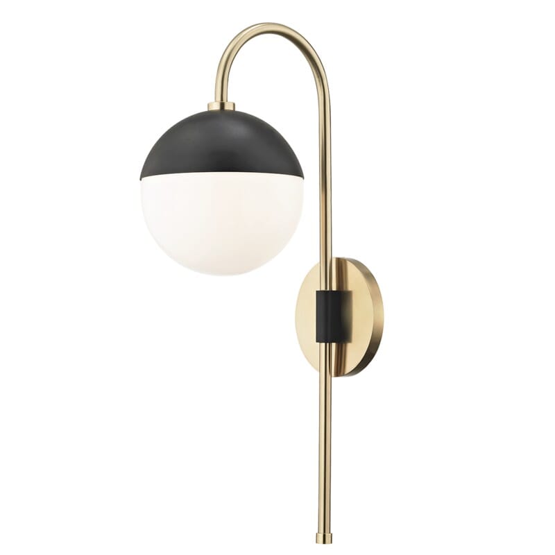 Hudson Valley Lighting Hudson Valley Lighting Mitzi Renee 1 Light Wall Sconce With Plug - Available in 2 Colors Aged Brass/Black HL249101-AGB/BK