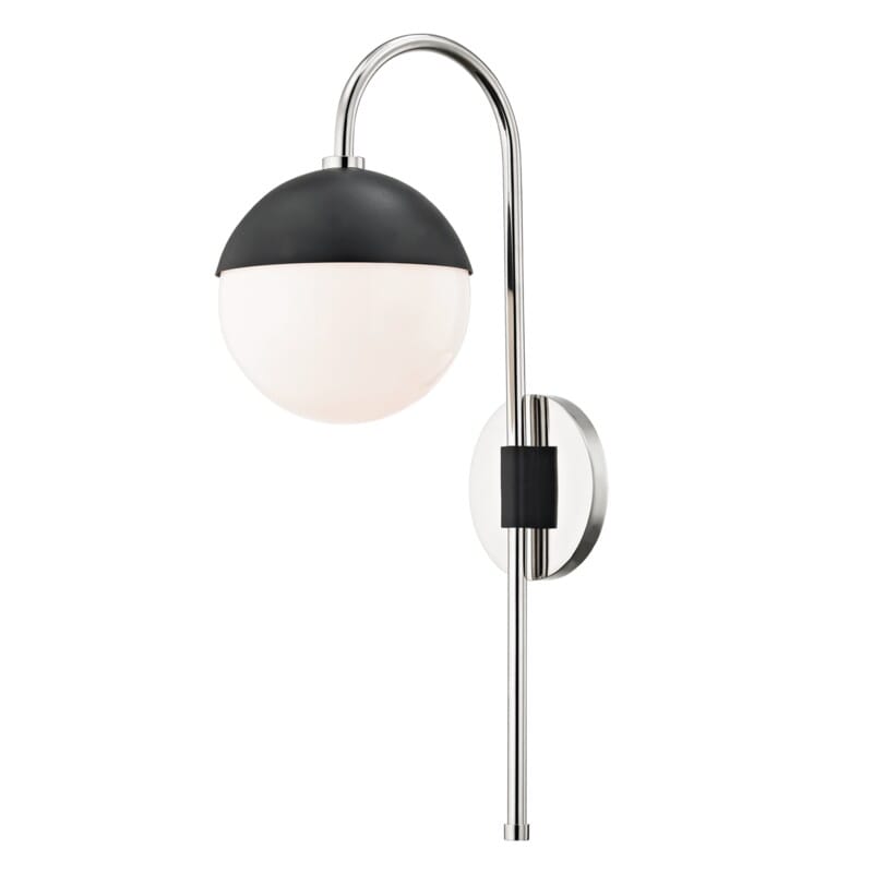 Hudson Valley Lighting Hudson Valley Lighting Mitzi Renee 1 Light Wall Sconce With Plug - Available in 2 Colors Polished Nickel/Black HL249101-PN/BK
