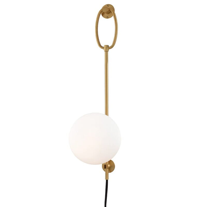 Hudson Valley Lighting Hudson Valley Lighting Mitzi Gina 1 Light Wall Sconce With Plug - Available in 2 Colors Aged Brass HL290101-AGB