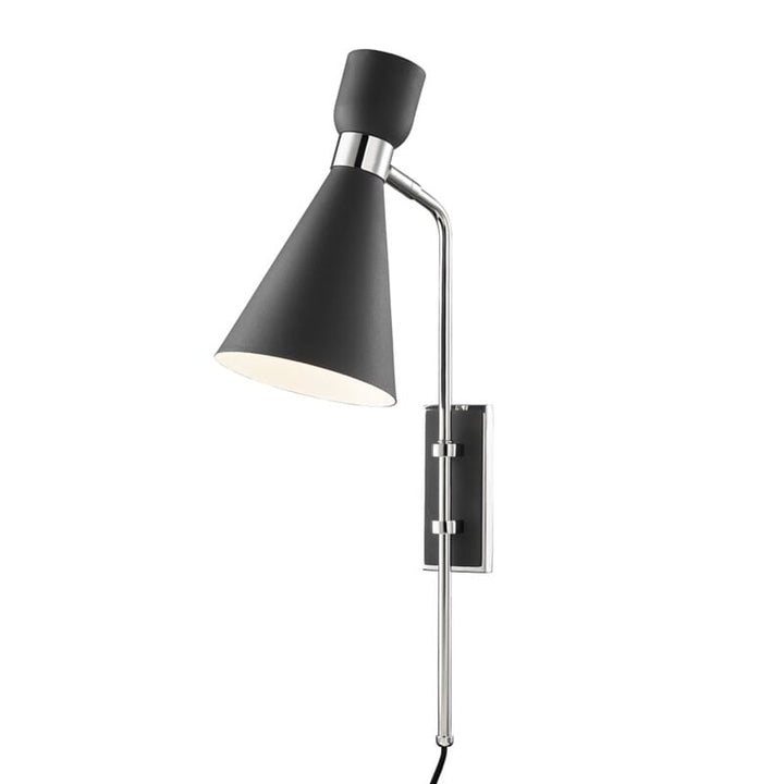 Hudson Valley Lighting Hudson Valley Lighting Mitzi Willa 1 Light Wall Sconce With Plug - Available in 2 Colors Polished Nickel/Black HL295101-PN/BK