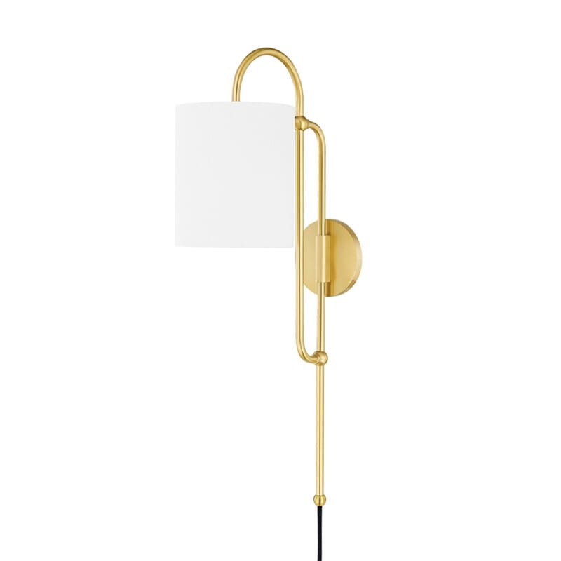 Hudson Valley Lighting Hudson Valley Lighting Mitzi Caroline 1 Light Portable Wall Sconce - Available in 2 Colors Aged Brass HL641201-AGB