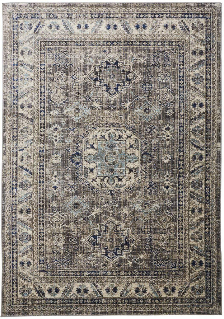Feizy Feizy Bellini Vintage Bohemian Rug - Gray & Blue - Available in 8 Sizes 5'-3" x 7'-6" I78I3136GRYBLUE76
