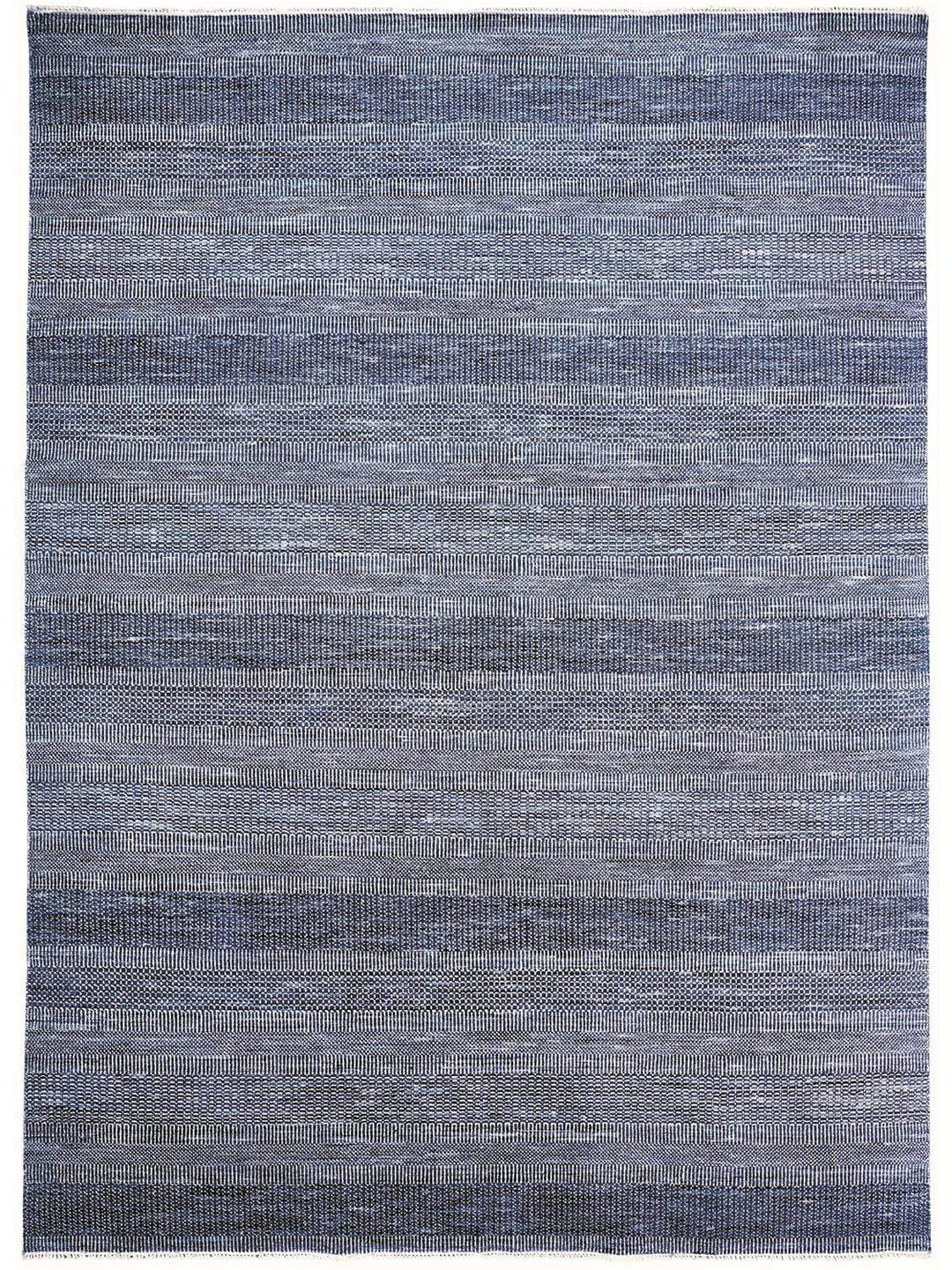 Feizy Feizy Janson Classic Striped Rug - Navy Blue & Silver Gray - Available in 8 Sizes 5'-6" x 8'-6" I92I6062NVYSLVE50