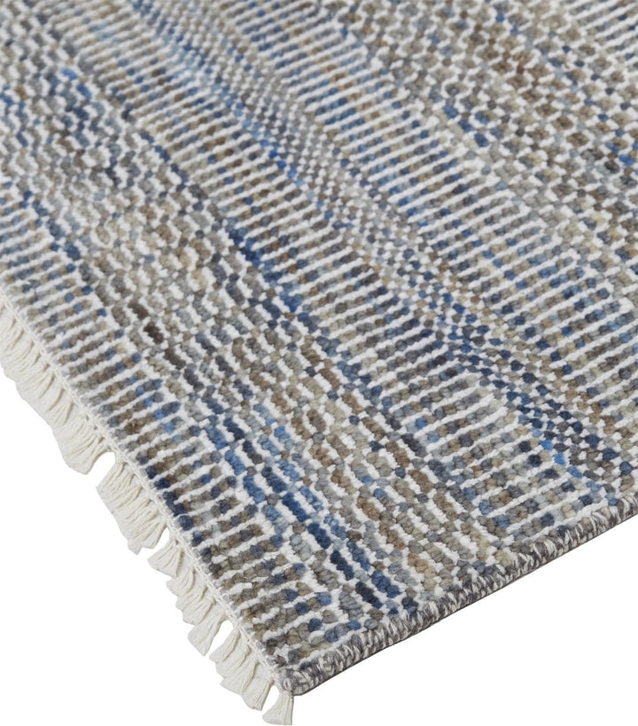 Feizy Feizy Janson Classic Striped Rug - Warm Gray & Bright Blue - Available in 8 Sizes