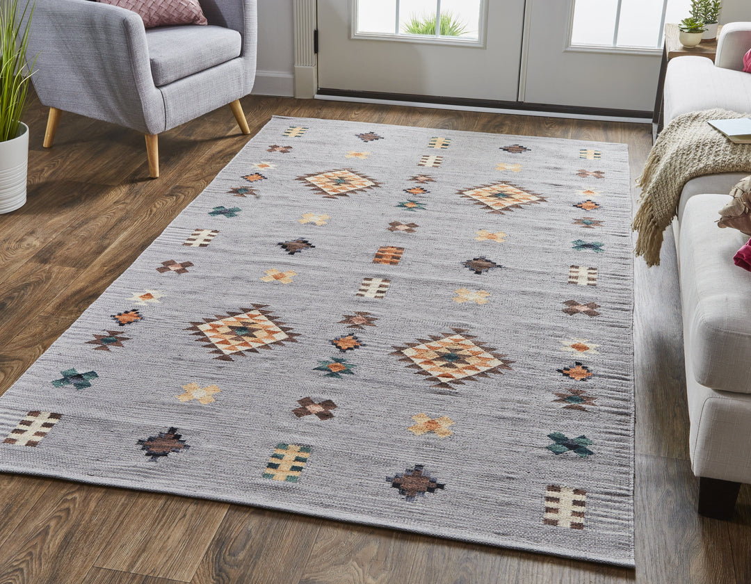 Feizy Feizy Dharma Southwestern Flatweave Rug - Warm Gray & Saffron - Available in 3 Sizes