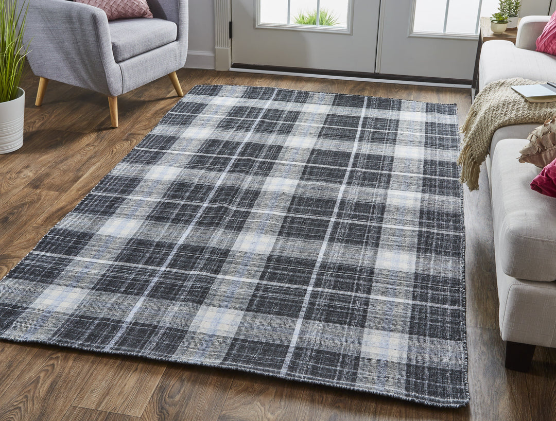 Feizy Feizy Jemma Soft Casual Plaid Handmade Rug Rug - Black & White - Available in 3 Sizes