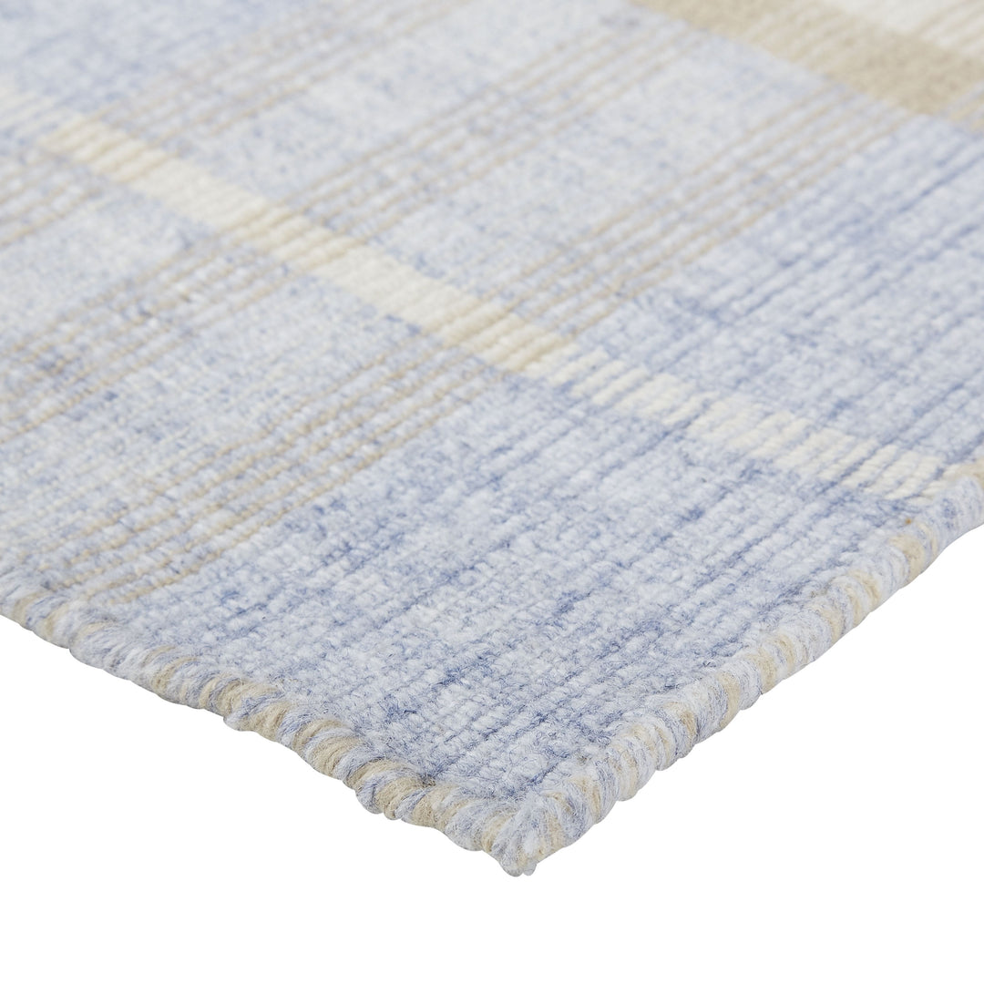 Feizy Feizy Jemma Soft Casual Plaid Handmade Rug Rug - Ice Blue & Latte Tan - Available in 4 Sizes