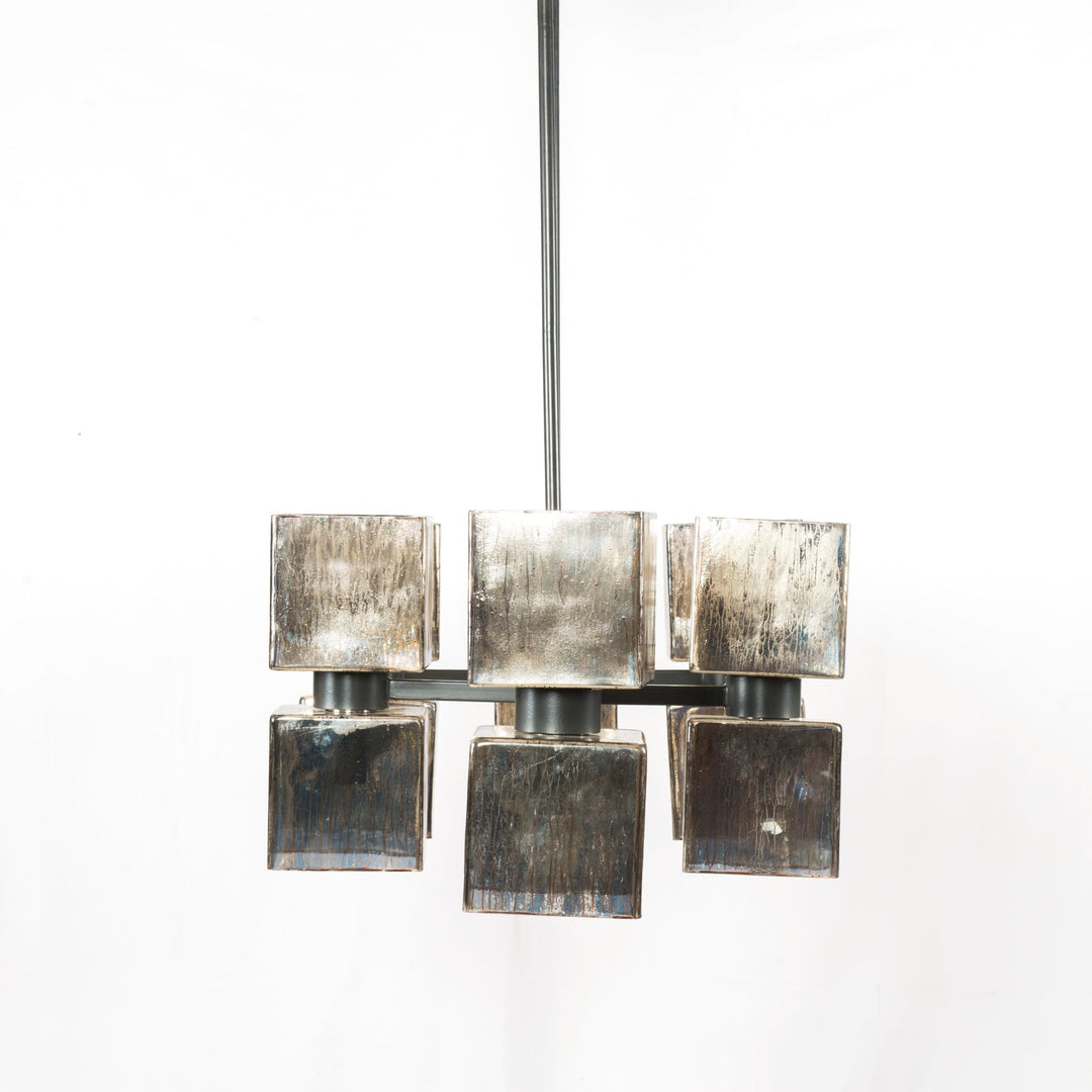 Avalon Linear Chandelier - Antiqued Iron - Umber Grey