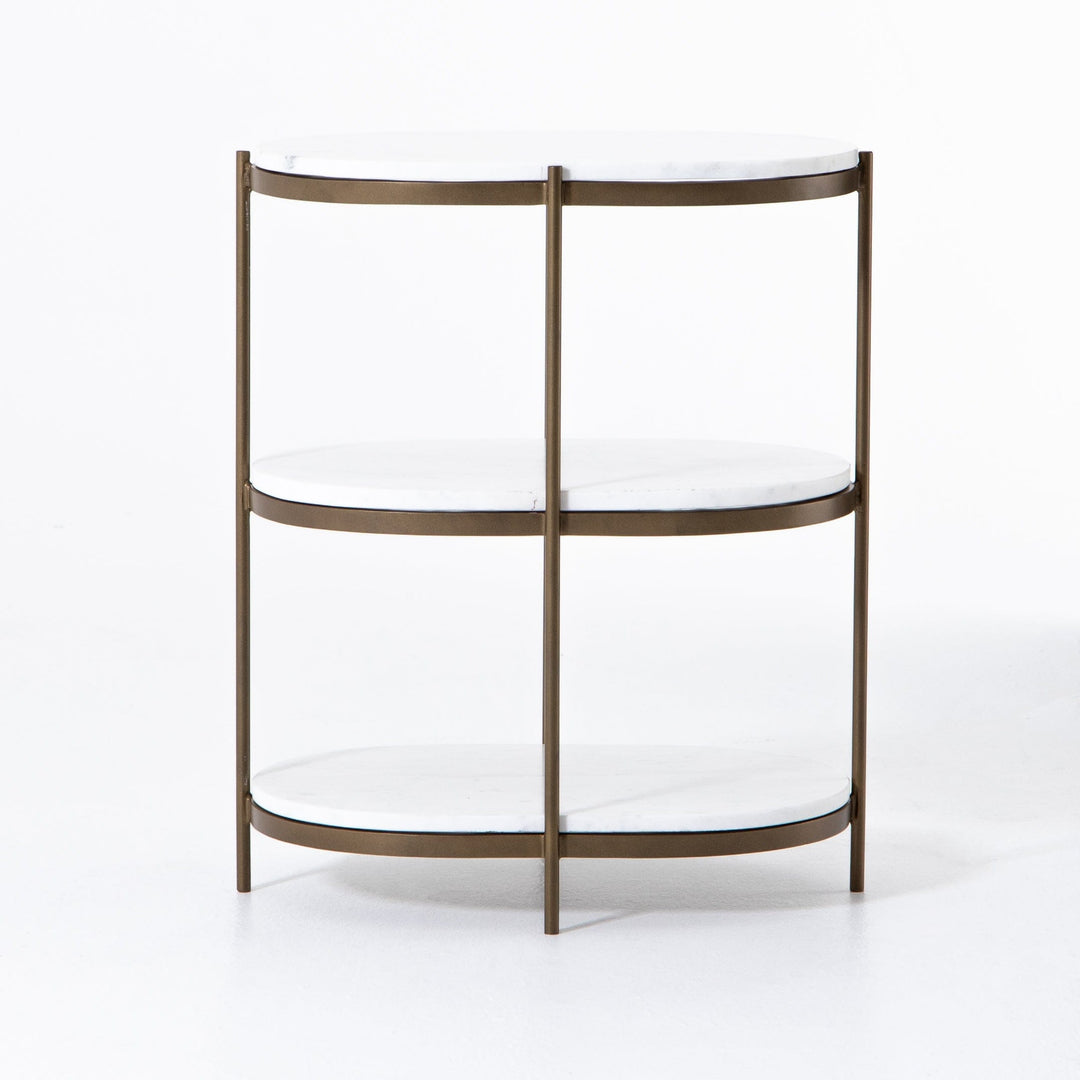 Finn Oval Nightstand - Antique Brass - Available in 2 Colors