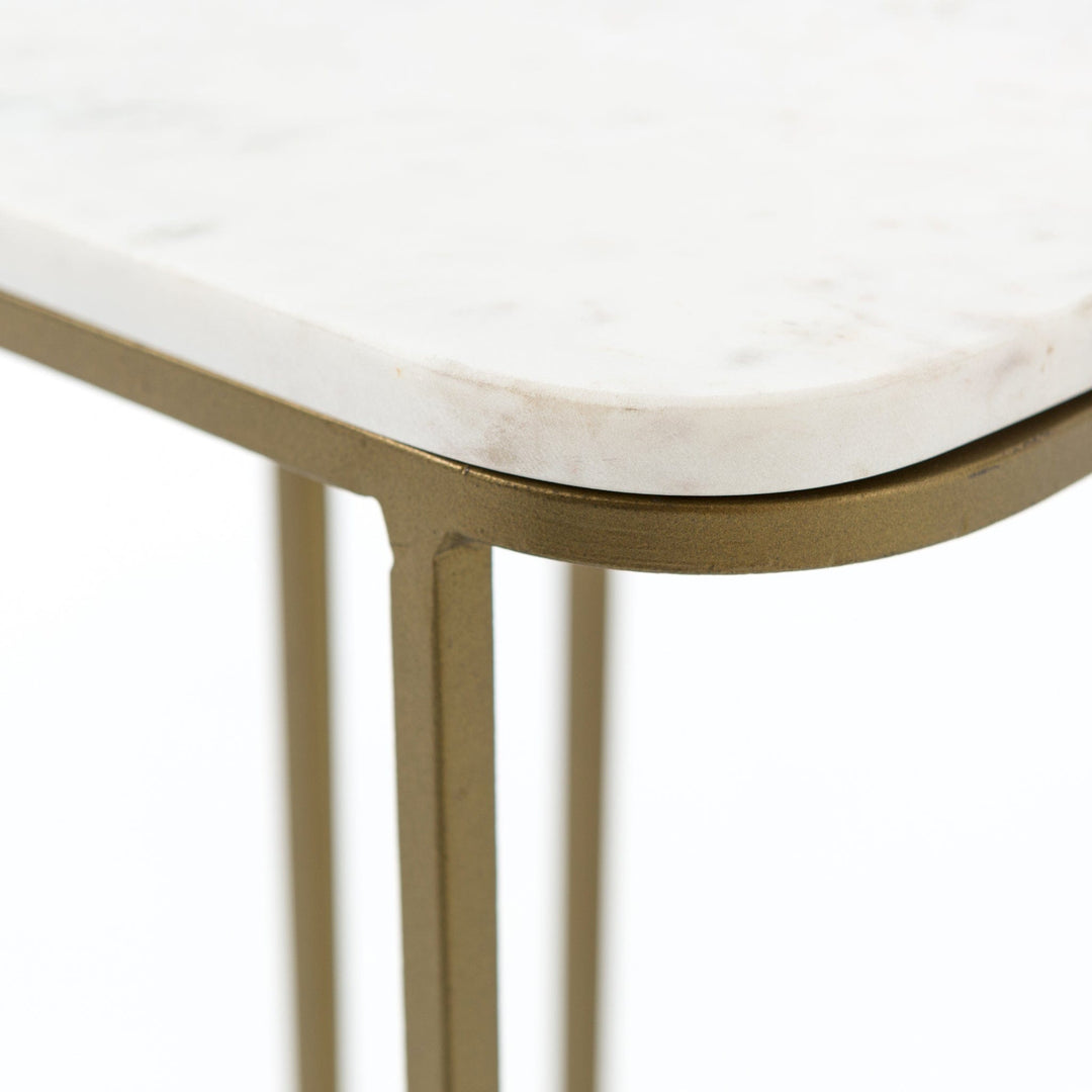 Adina C Table - Polished White Marble