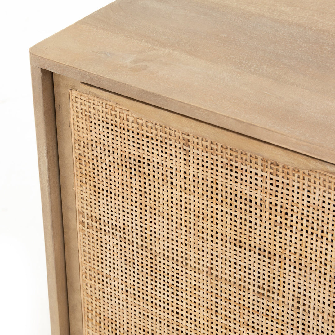 Jamie Left Facing Cane Nightstand - Available in 2 Colors