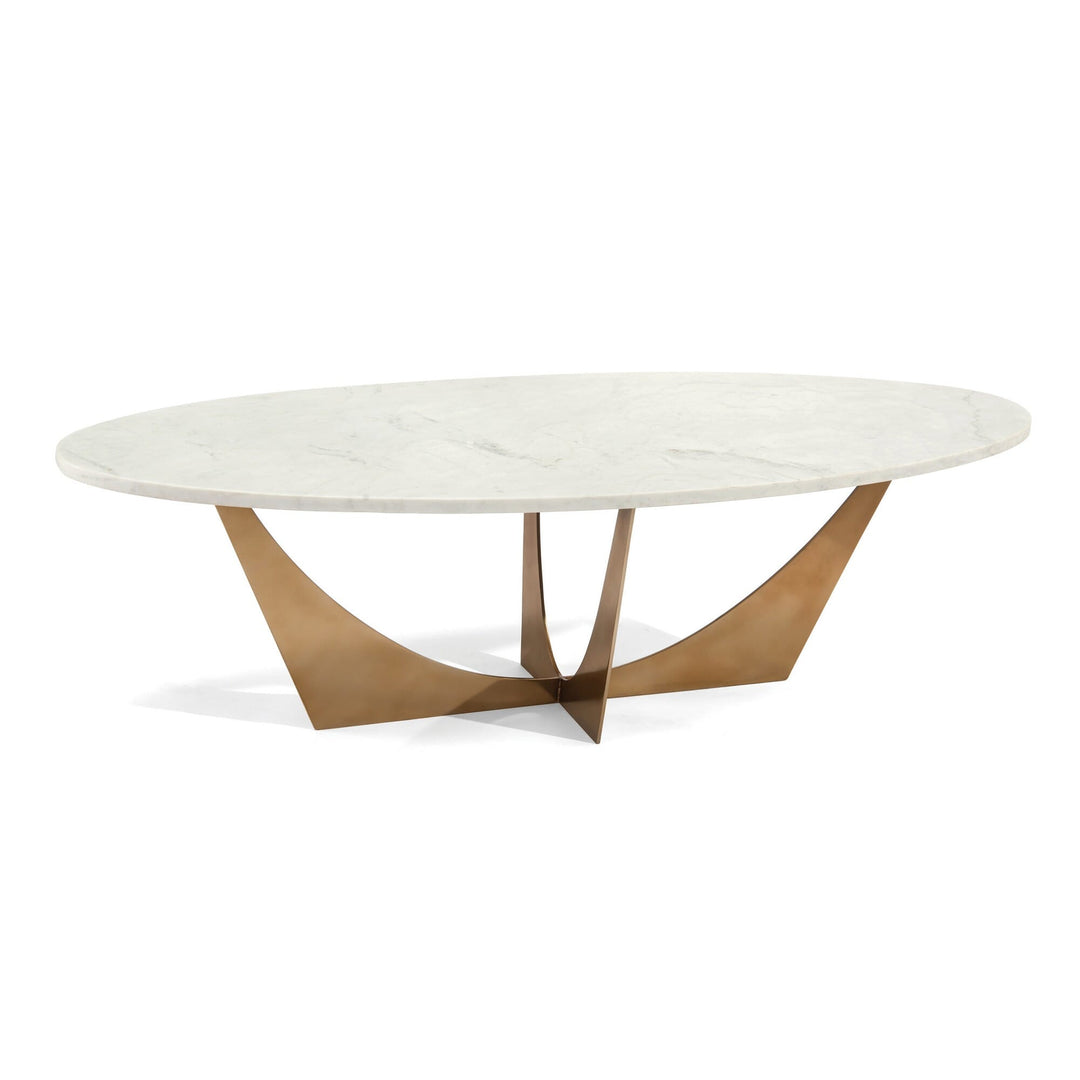 John Richard Marble and Brass Cocktail Table - Brass
