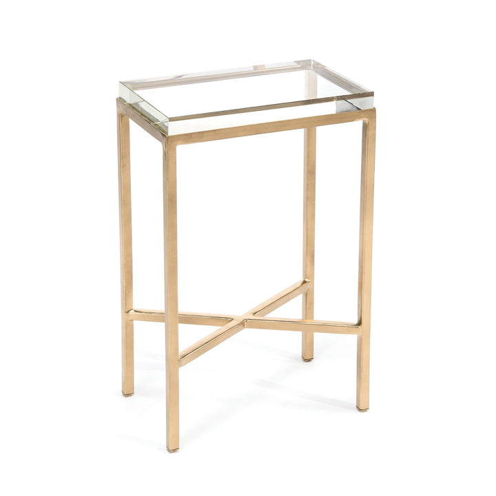 John Richard Glass Block Side Table - Gold - Available in 2 Sizes