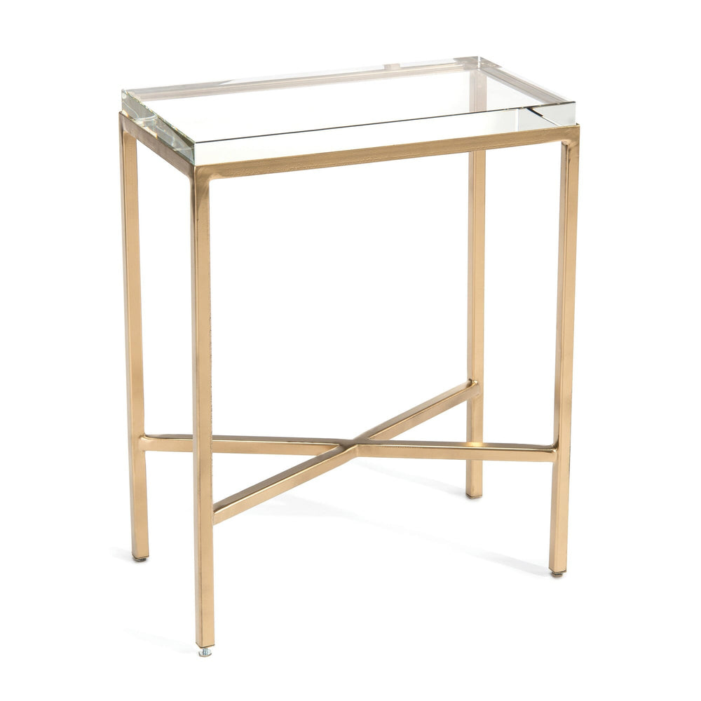John Richard Glass Block Side Table - Gold - Available in 2 Sizes