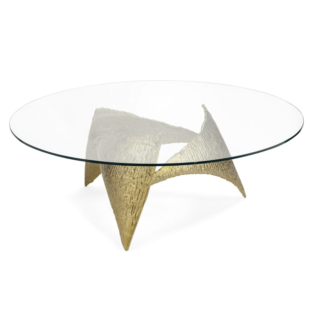 John Richard Winged Cocktail Table - Brass Clear