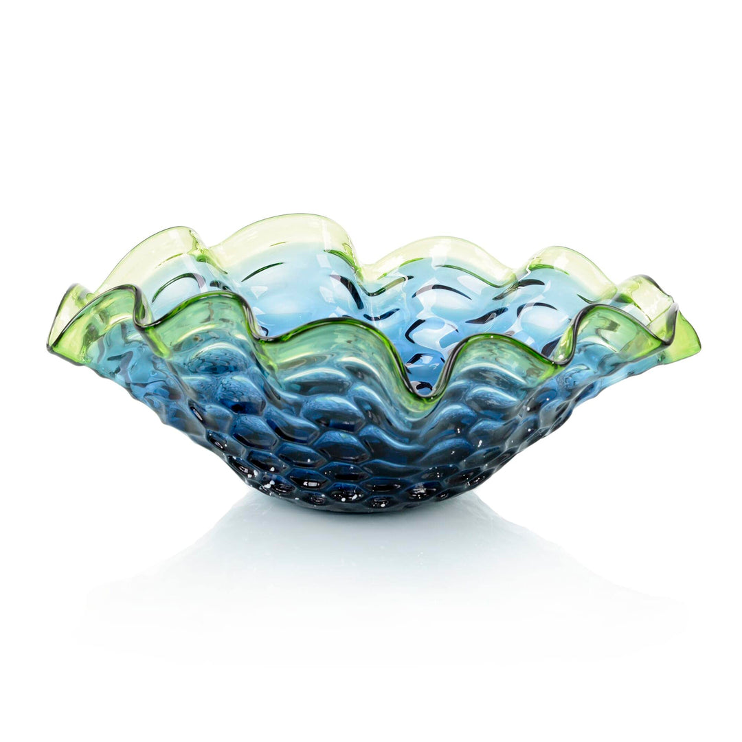 John Richard John Richard Royal And Emerald Handblown Glass Bowl - Gray JRA-13002