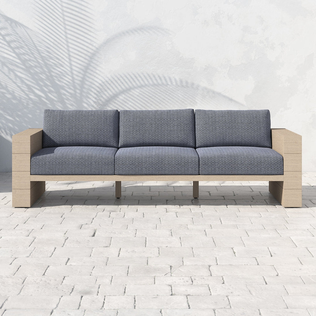 Leighton Outdoor Sofa - 96" - Brown/Stone Grey