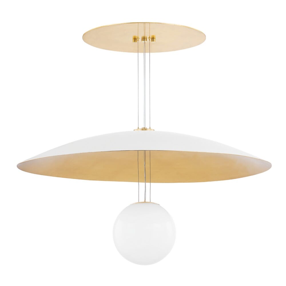Hudson Valley Lighting Hudson Valley Lighting Brim 1 Light Pendant - Soft White / Gold Leaf - Available in 2 Sizes Large: 36"dia KBS1743701-L
