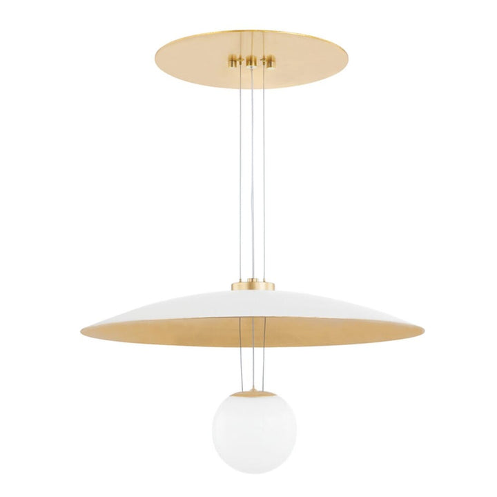 Hudson Valley Lighting Hudson Valley Lighting Brim 1 Light Pendant - Soft White / Gold Leaf - Available in 2 Sizes Small: 24"dia KBS1743701-S