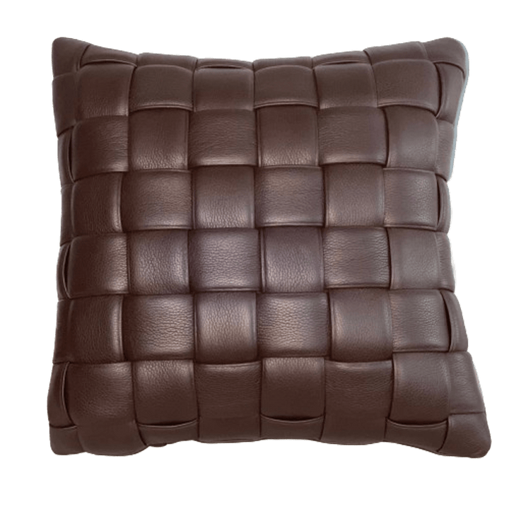 Koff Koff Medium Woven Leather Pillow - Tobacco KOFF-MEDIUM-TOBACCO