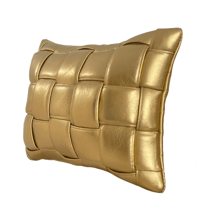 Koff Koff Mini Woven Leather Pillow - Gold KOFF-MINI-GOLD
