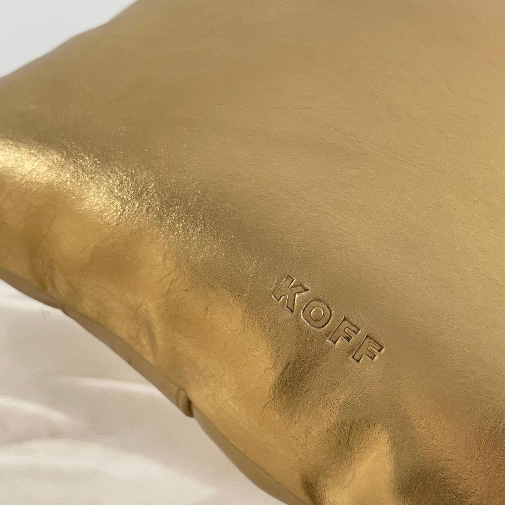 Koff Koff Mini Woven Leather Pillow - Gold KOFF-MINI-GOLD