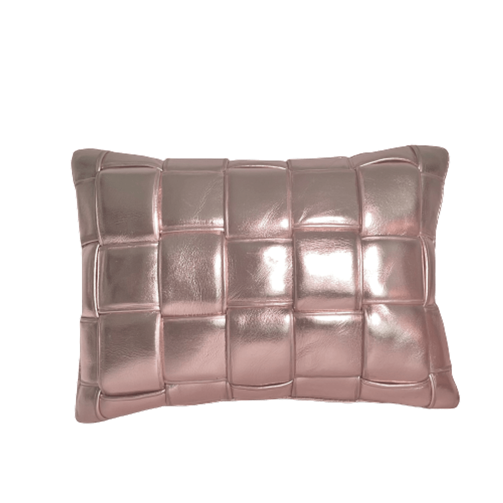 Koff Koff Mini Woven Leather Pillow - Rose Gold KOFF-MINI-ROSEGOLD