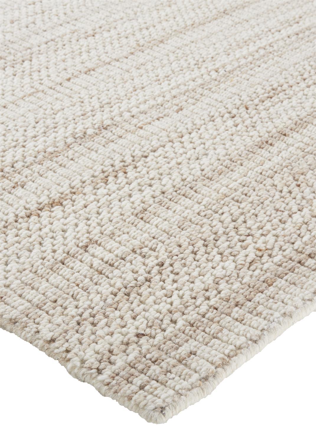 Feizy Feizy Keaton Handmade Wool Neutral Stripe Rug - Tan & Beige - Available in 6 Sizes