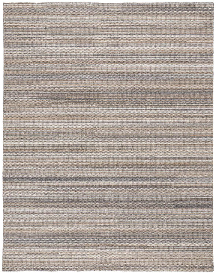 Feizy Feizy Keaton Handmade Wool Neutral Stripe Rug - Tan & Silver Gray - Available in 6 Sizes 4' x 6' KTN8018FBRNMLTC00